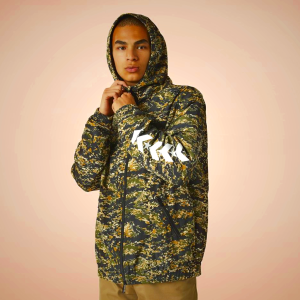 Chaquetas Converse External Full-Zip Hombre Verde Oliva Camuflaje | 129VFBQJT