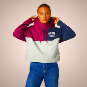 Sudadera Con Capucha Converse All Star Cropped Mujer Negras | 709COFIVS