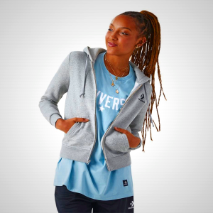 Sudadera Con Capucha Converse All Star Pullover Mujer Gris | 109WRUBZM